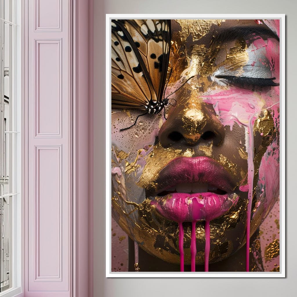 Golden Monarch Radiance Canvas Wall Art