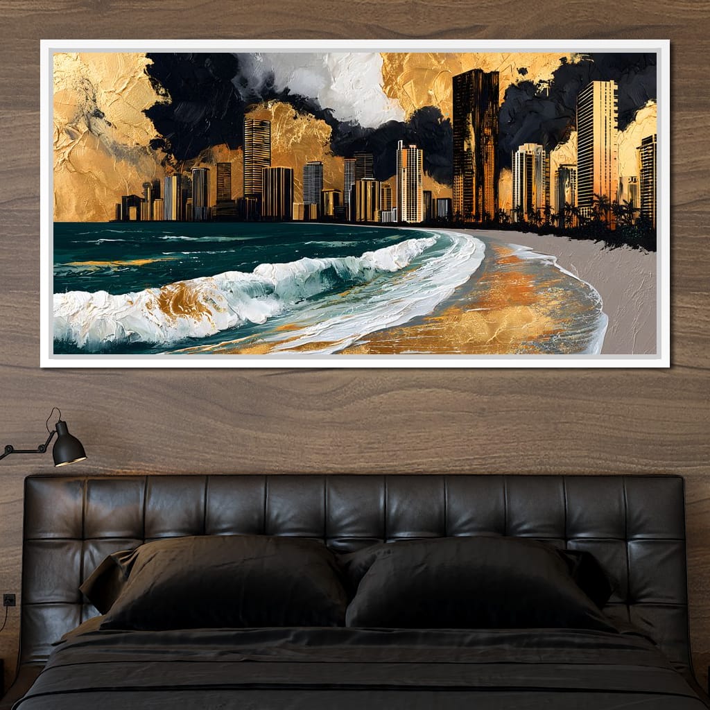 Gilded Towers Beyond The Tides Canvas Wall Art