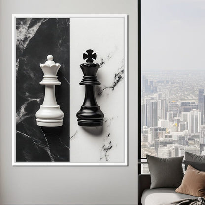 Duality of Kings Chess Contrast Canvas Wall Art