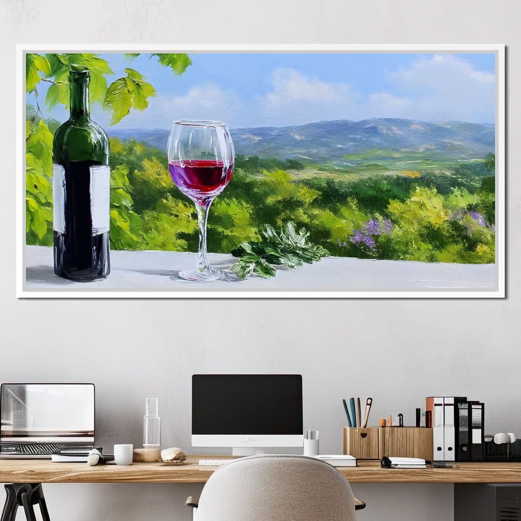 Sunlit Vineyard Elegance Canvas Wall Art