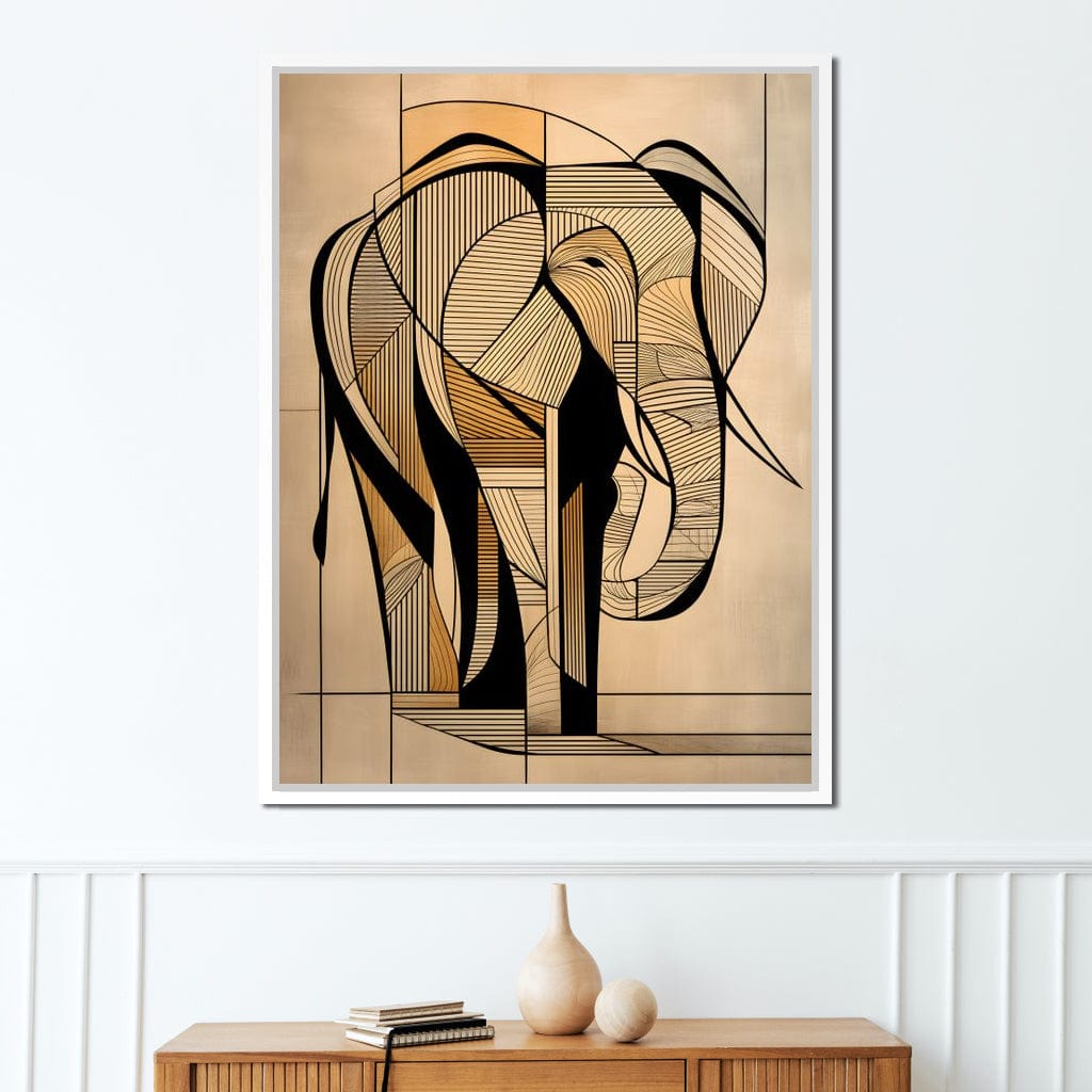 Majestic Geometric Elephant Canvas Wall Art