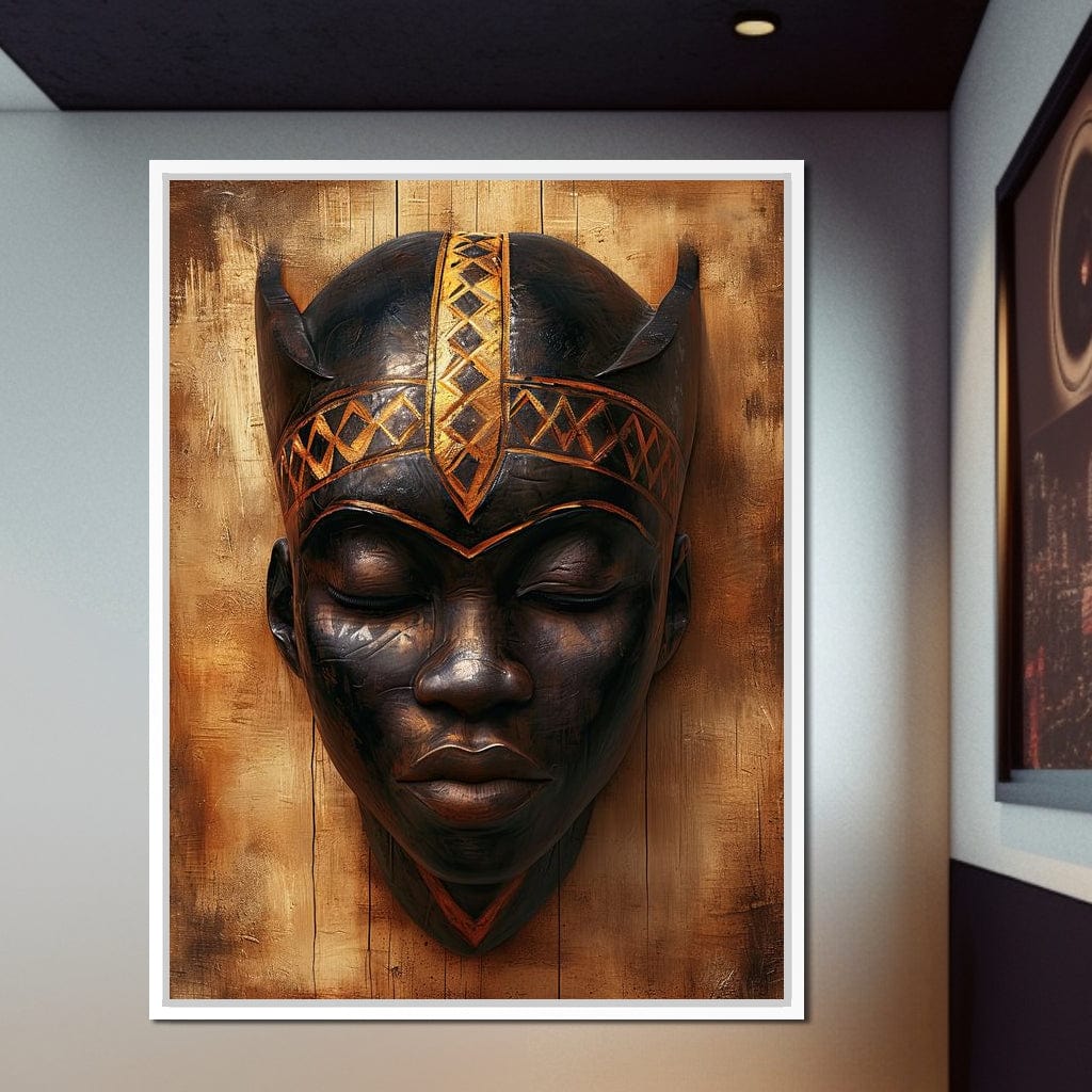 Golden Tribal Sentinel Canvas Wall Art