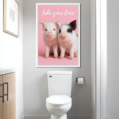 Take Your Time Piglet Pals Canvas Wall Art