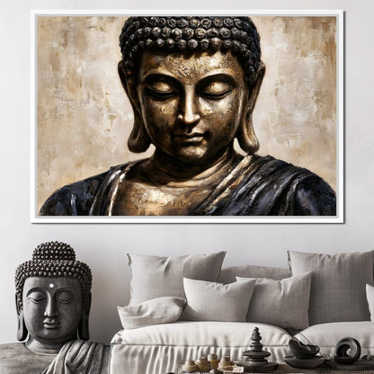 Golden Stillness Of Inner Reflection Canvas Wall Art