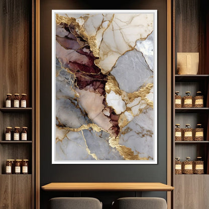 Gilded Marble Rift Elegy Canvas Wall Art