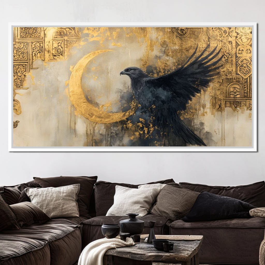 Golden Flight of Midnight Canvas Wall Art