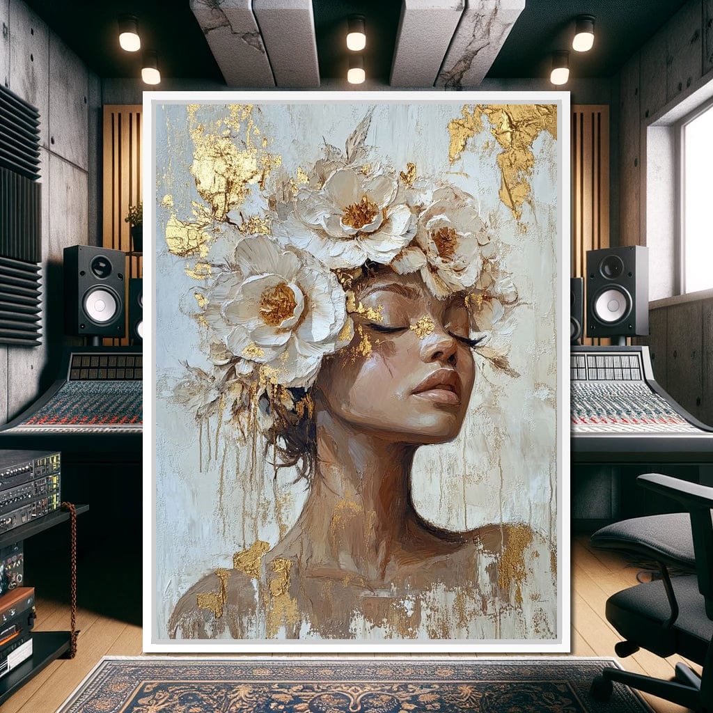 Golden Blossom Dream Essence Canvas Wall Art