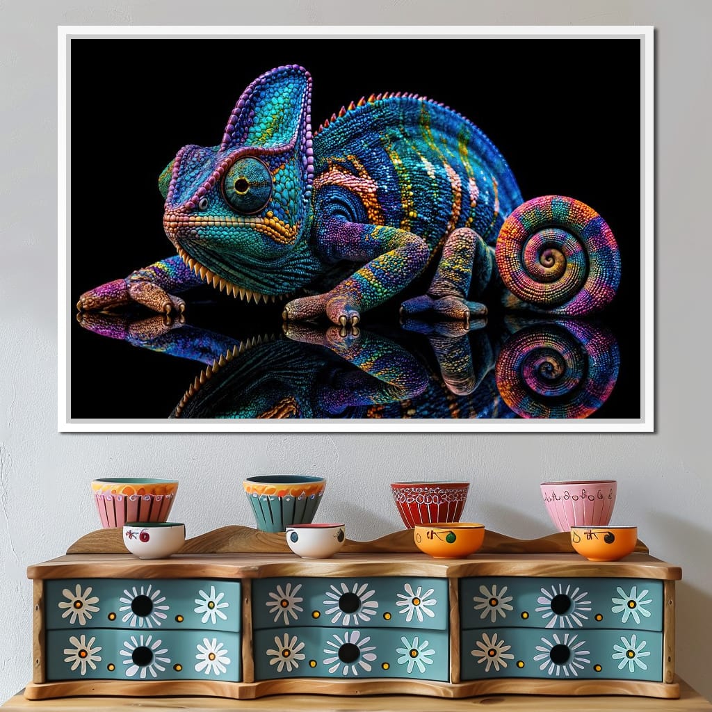 Chromatic Chameleon Canvas Wall Art