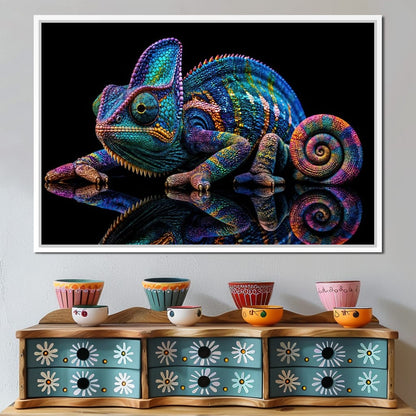 Chromatic Chameleon Canvas Wall Art