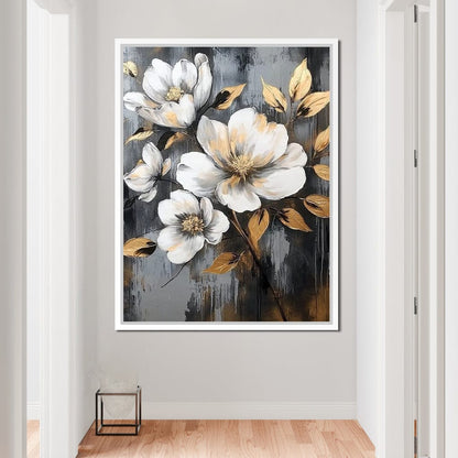 Golden Blossom Reflections Canvas Wall Art