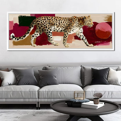 Leopard Stride Sunset Blocks Canvas Wall Art