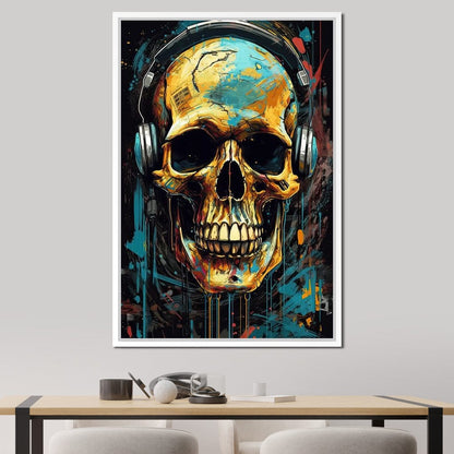 Technopunk Skull 2 Canvas Wall Art