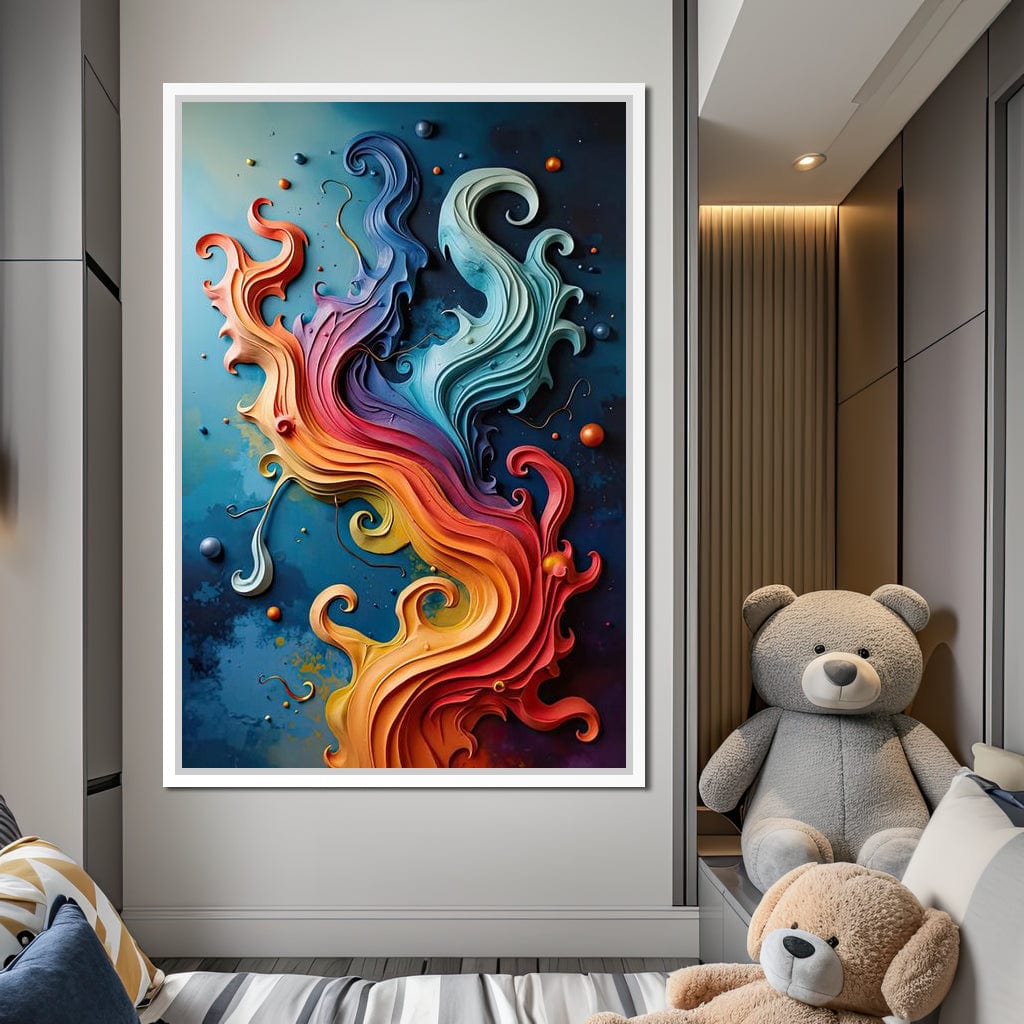 Flowing Rainbow Abstract Canvas Wall Art