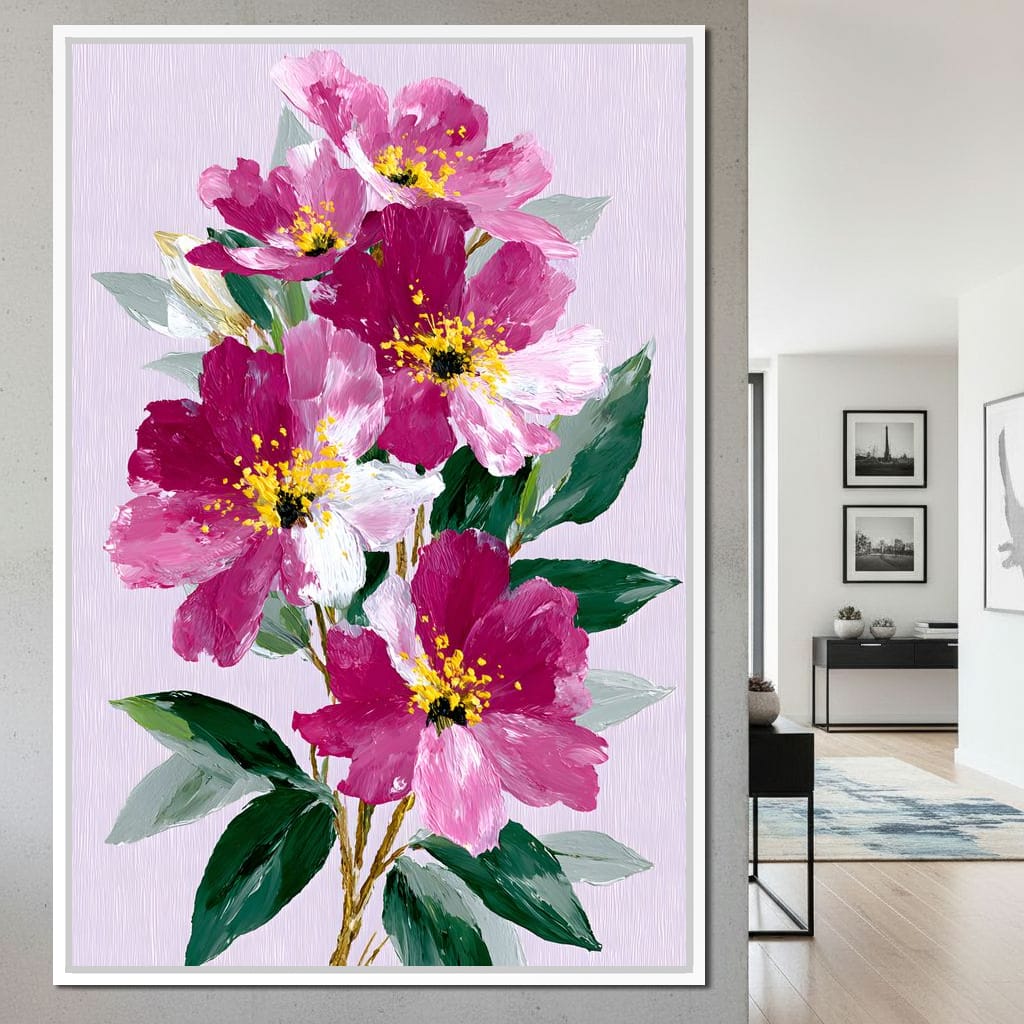 Pink Peony Garden Canvas Wall Art
