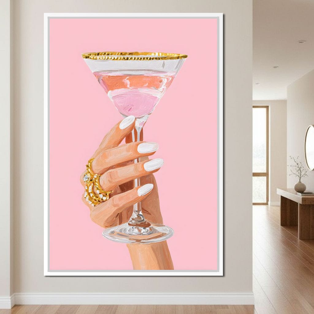 Chic Martini Toast Canvas Wall Art