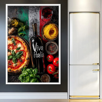 Italian Feast Still Life Canvas Wall Art