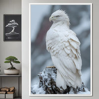 Majestic Winter Hawk Sentinel Canvas Wall Art