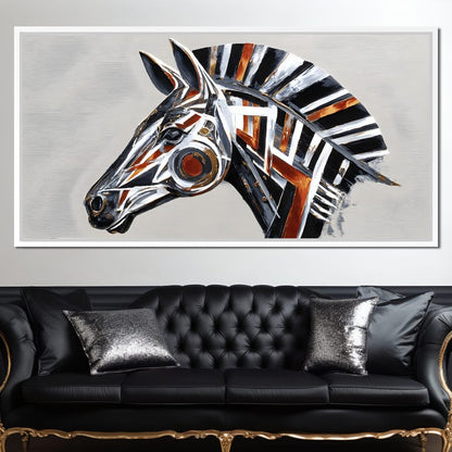 Chrome Horse Elegance Canvas Wall Art