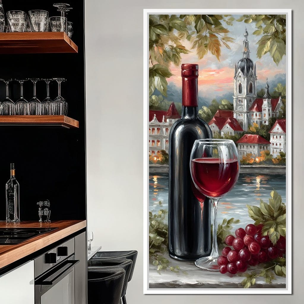 Wine Reflections by the Lake Canvas Wall Art
