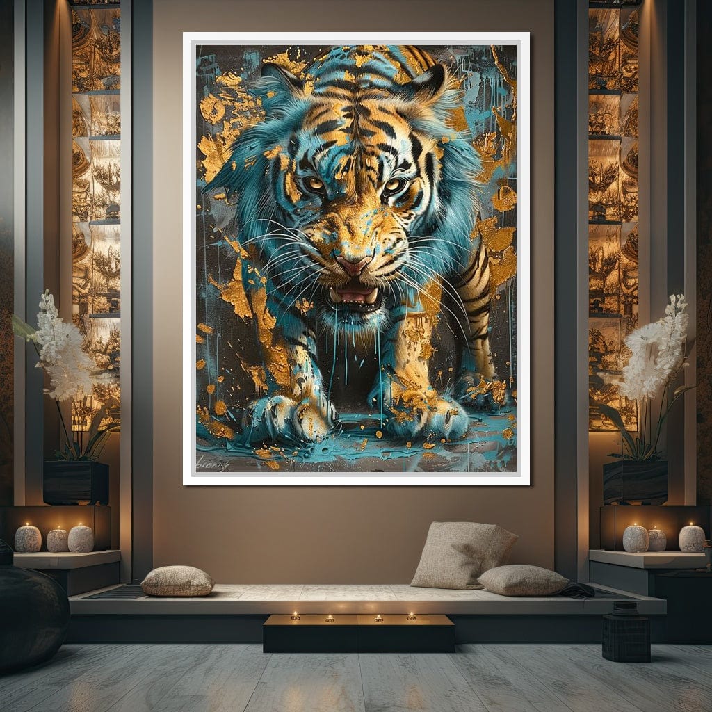 Majestic Radiance of a Golden Tiger Canvas Wall Art