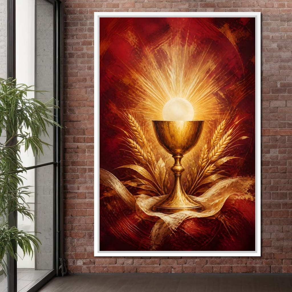 Sacred Grain and Golden Cup Canvas Wall Art