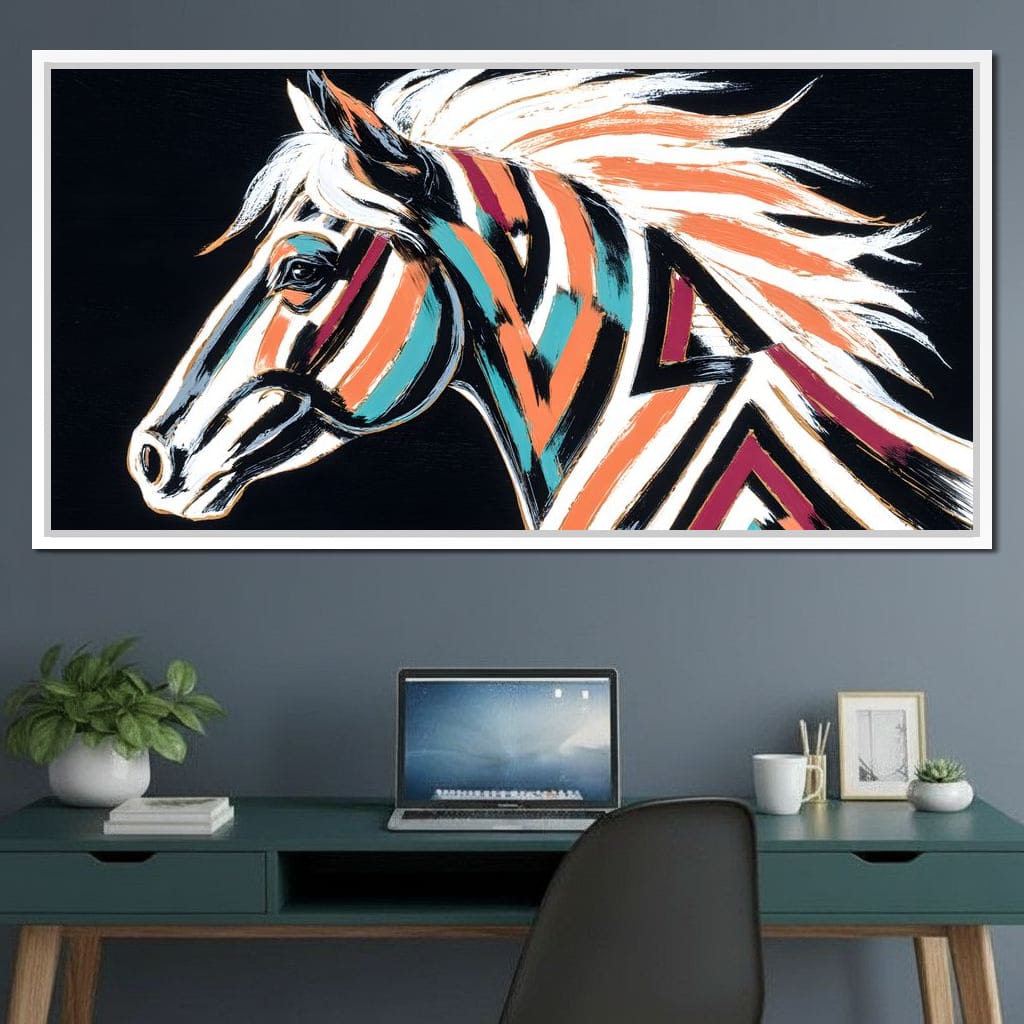 Prismatic Stallion Spirit Canvas Wall Art
