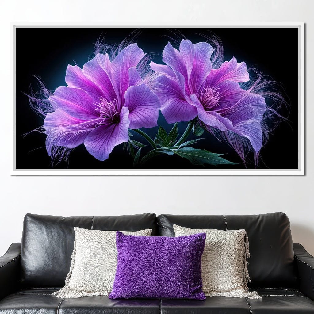 Fluffy Alien Flowers Canvas Wall Art