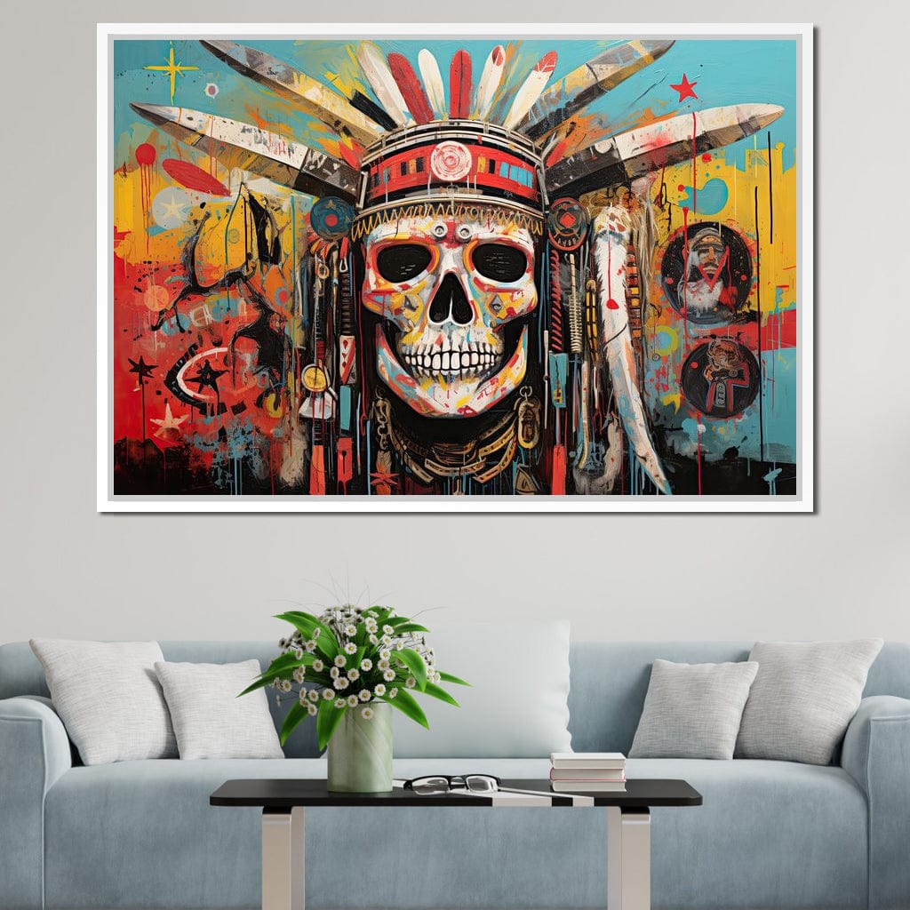 Tribal Echoes in Technicolor Canvas Wall Art