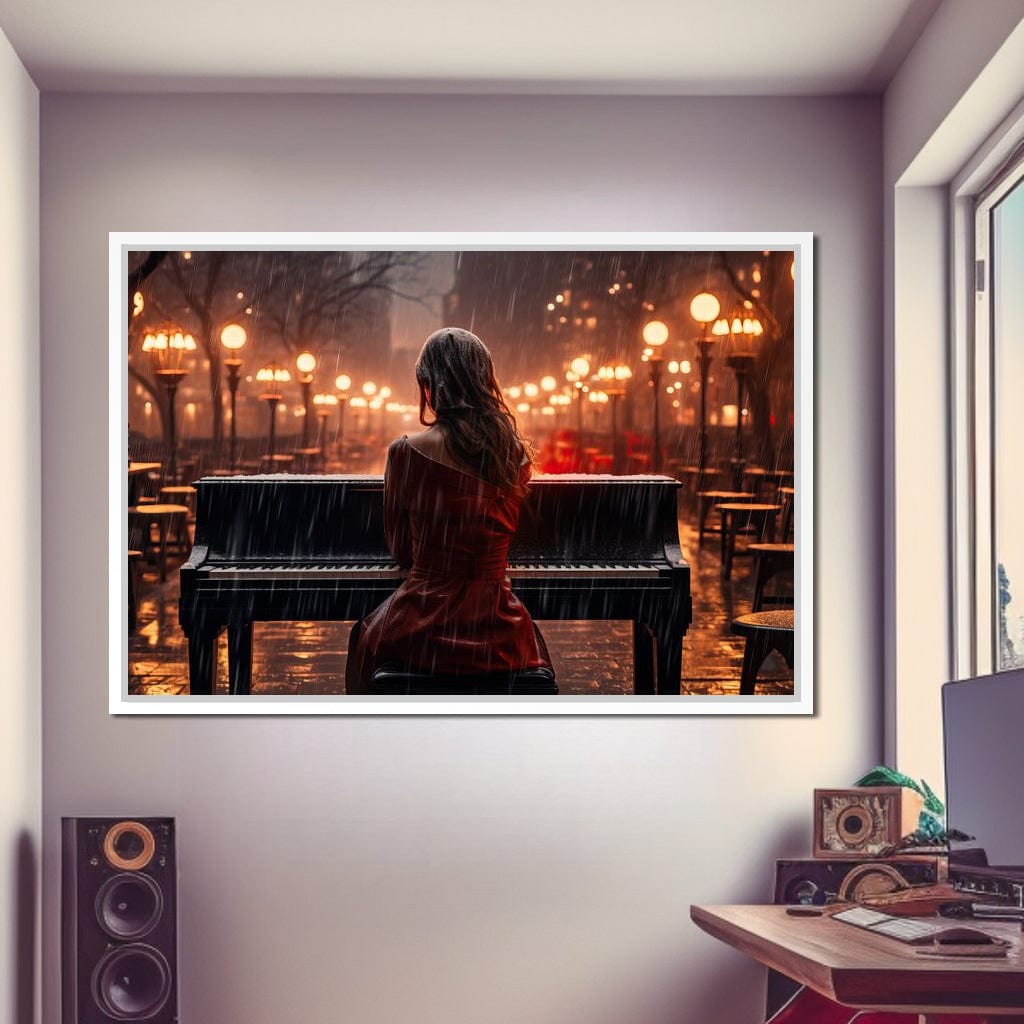 Piano Songbird Canvas Wall Art