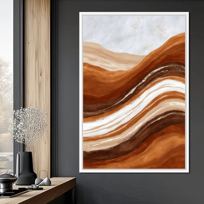 Desert Strata Flow Lines Canvas Wall Art