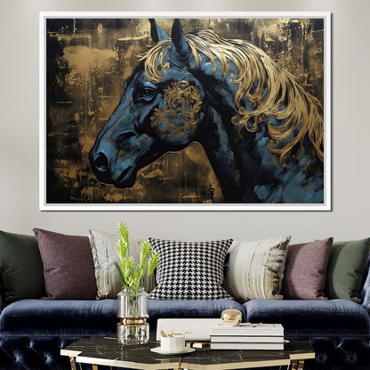 Gilded Royal Horse Canvas Wall Art