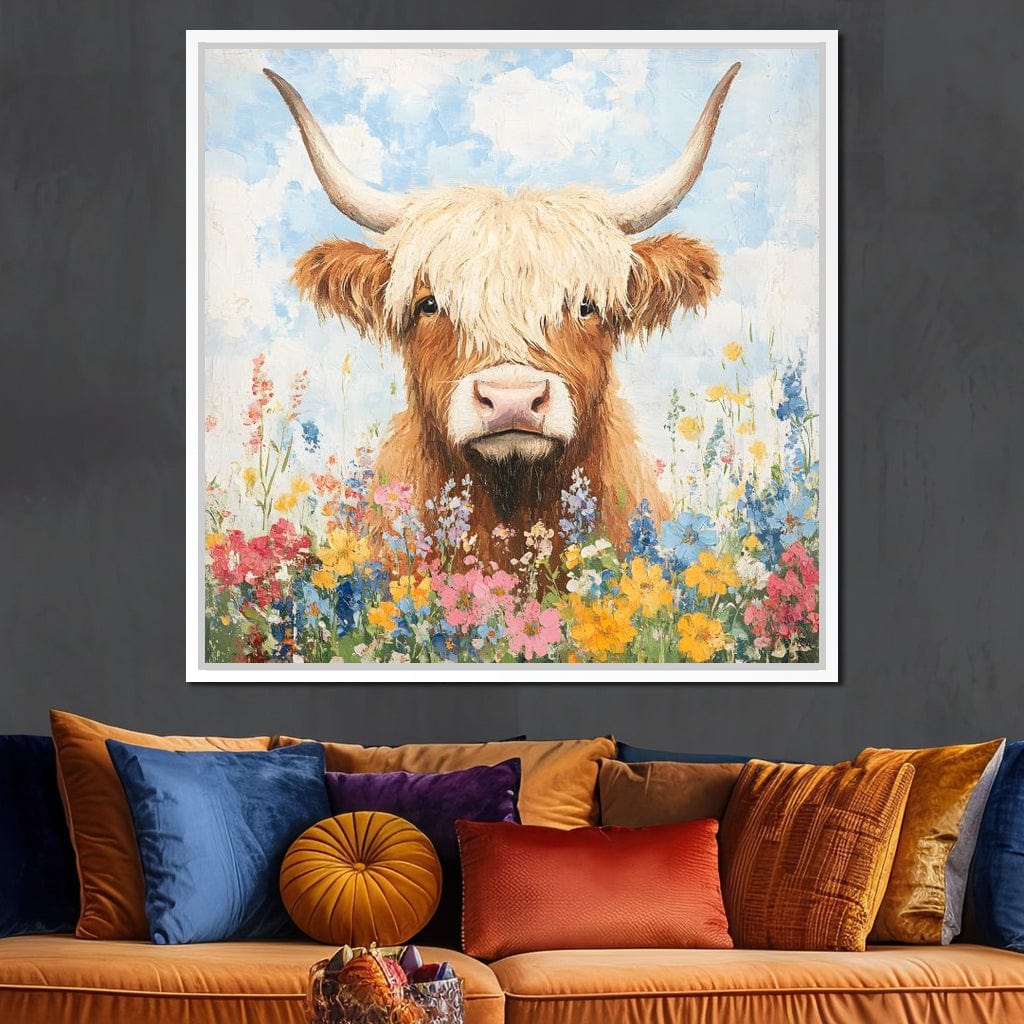Highland Bloom Encounter Canvas Wall Art