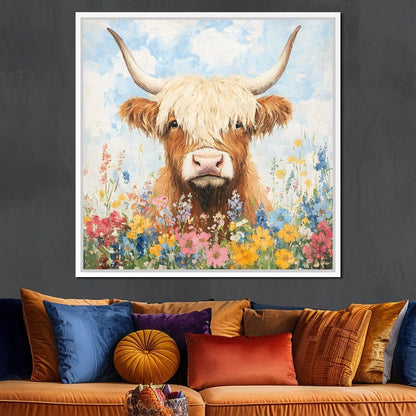 Highland Bloom Encounter Canvas Wall Art