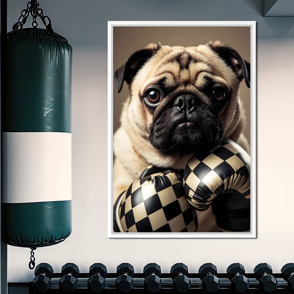 Pug Pugilist Canvas Wall Art