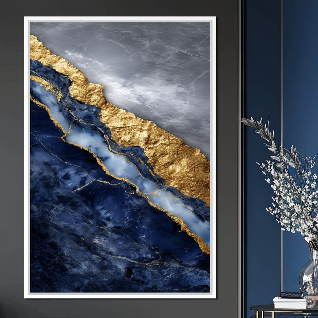 Gilded Midnight Marble Rift Canvas Wall Art