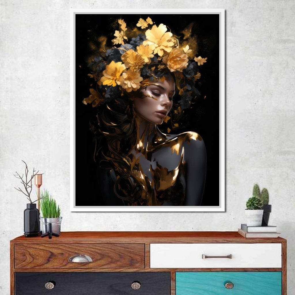 Floral Elegance Crown Canvas Wall Art
