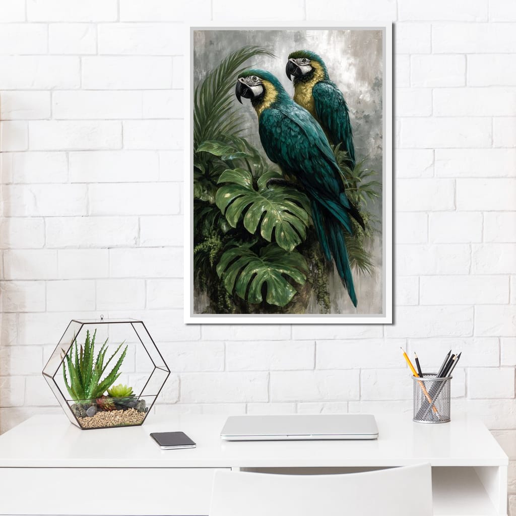 Emerald Jungle Guardians Canvas Wall Art