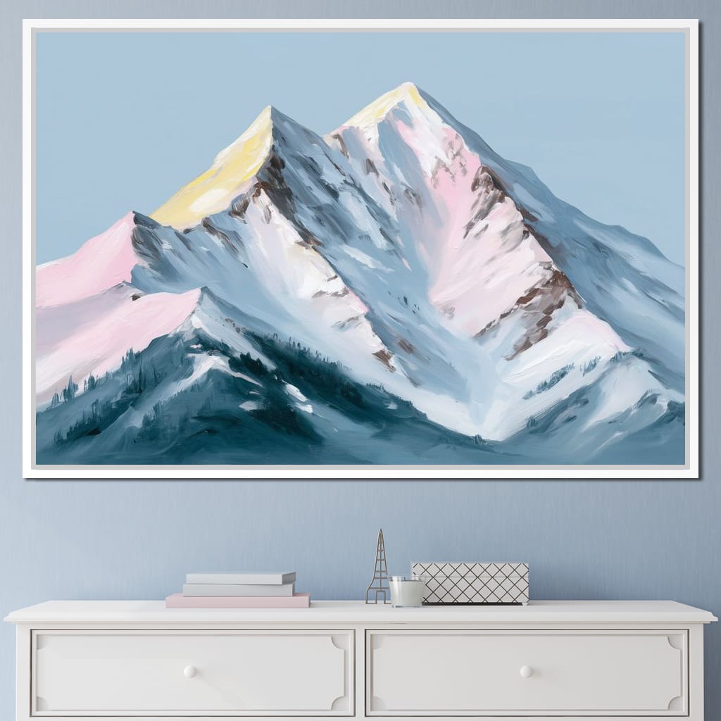 Pastel Alpine Summit Glow Canvas Wall Art