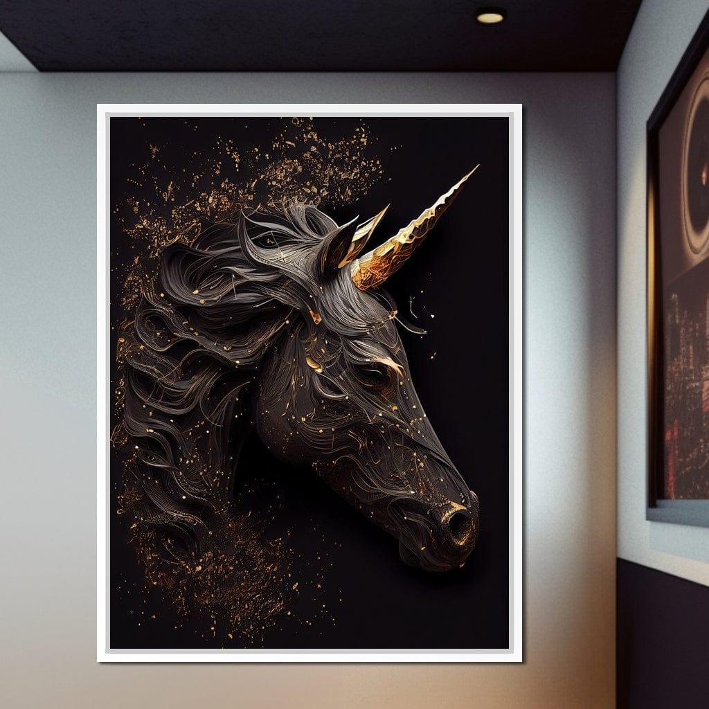 Black Unicorn Canvas Wall Art