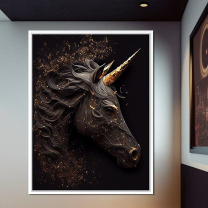Black Unicorn Canvas Wall Art