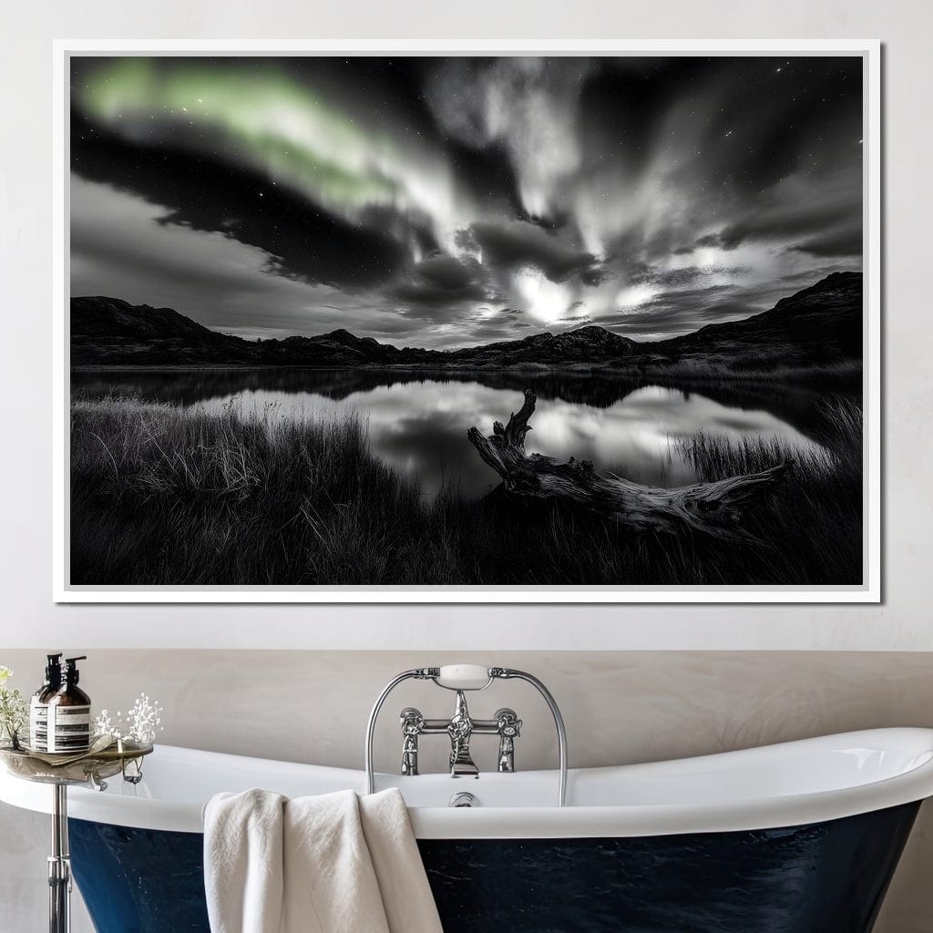 Eternal Wilderness Light Green Glow Canvas Wall Art