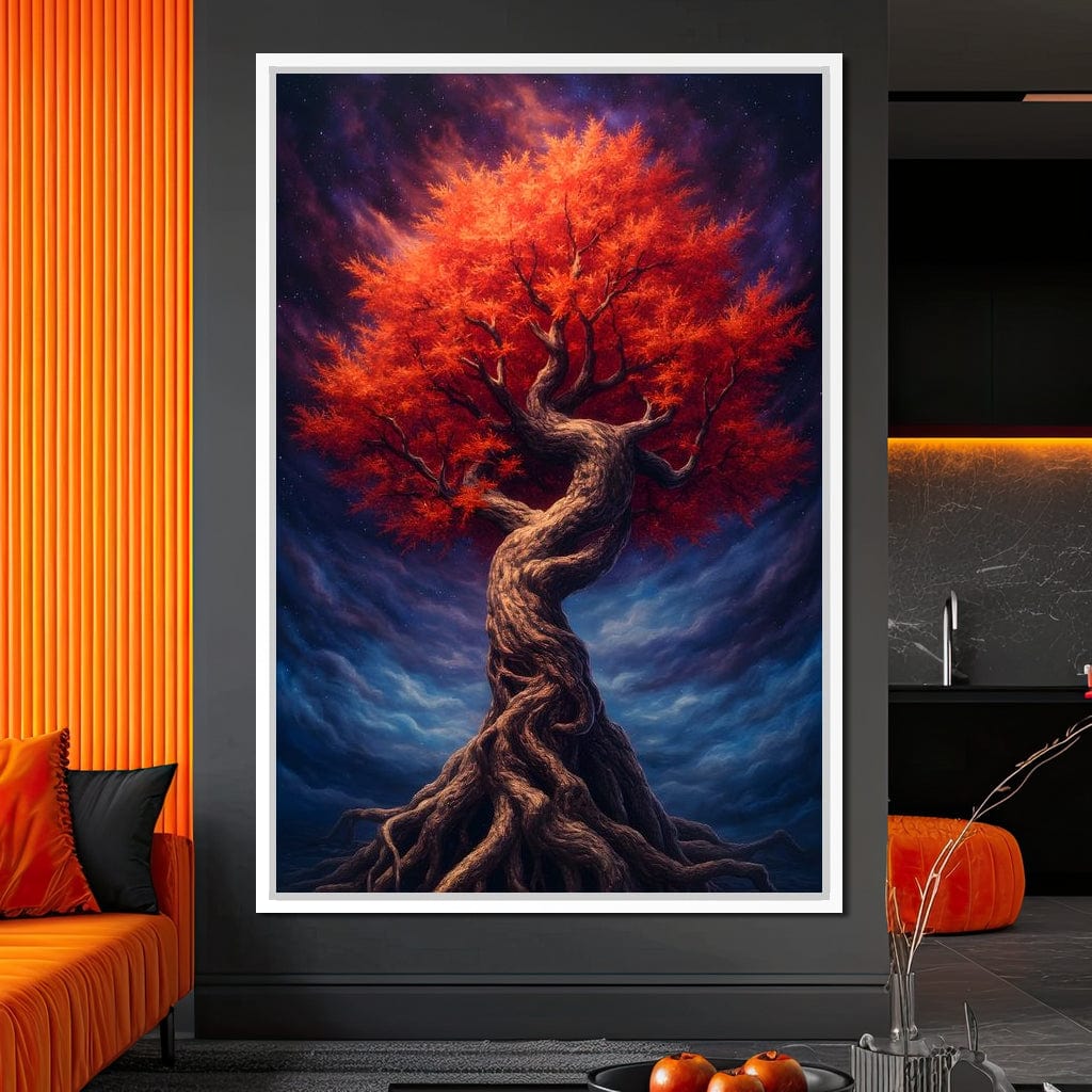 Fiery Crown of the Ancient Tree Canvas Wall Art
