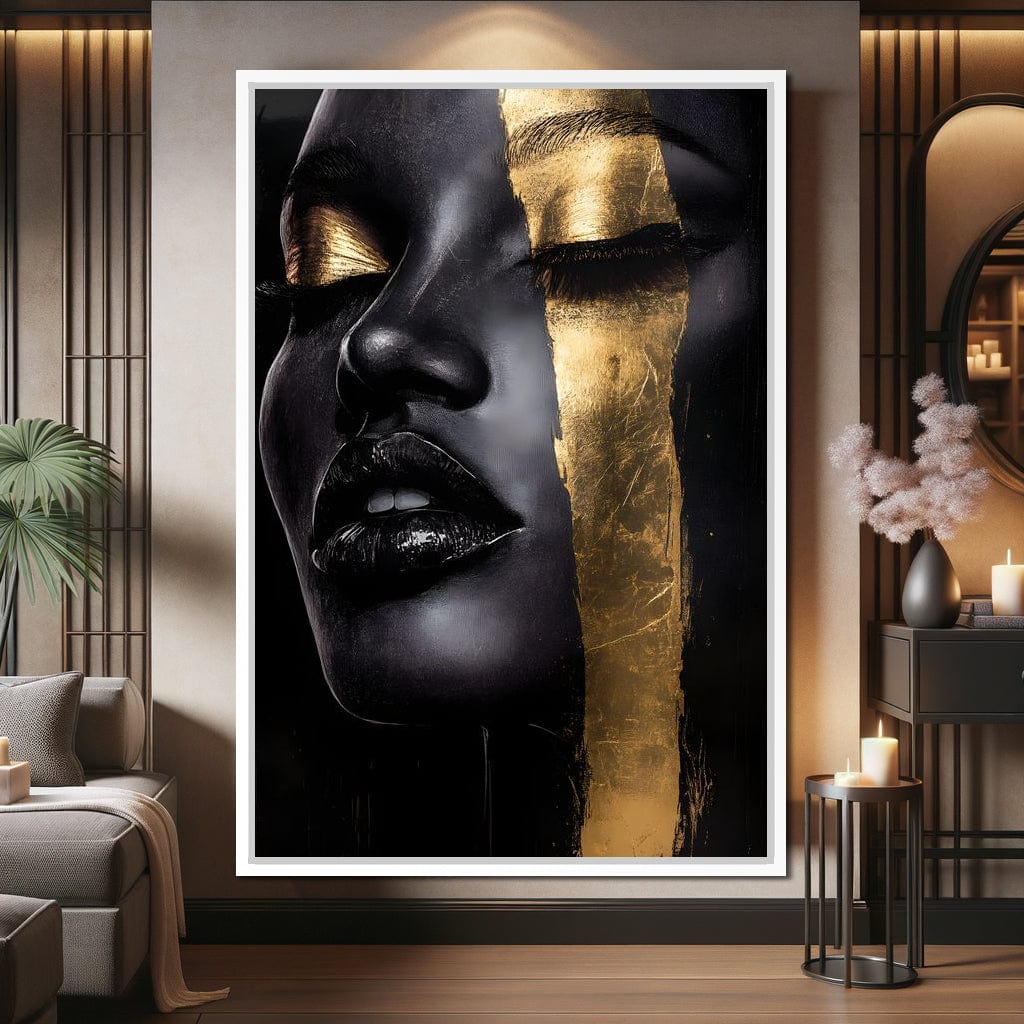 Golden Elegance Unveiled Canvas Wall Art