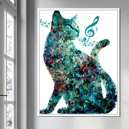 Melody Paws Neon Cat Muse Canvas Wall Art