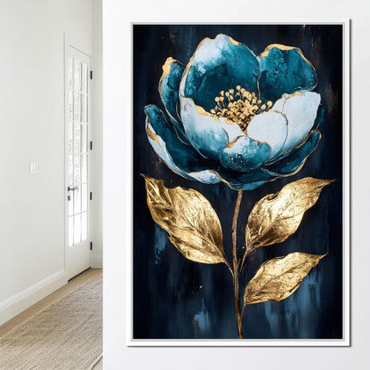 Golden Petal Rebirth Canvas Wall Art