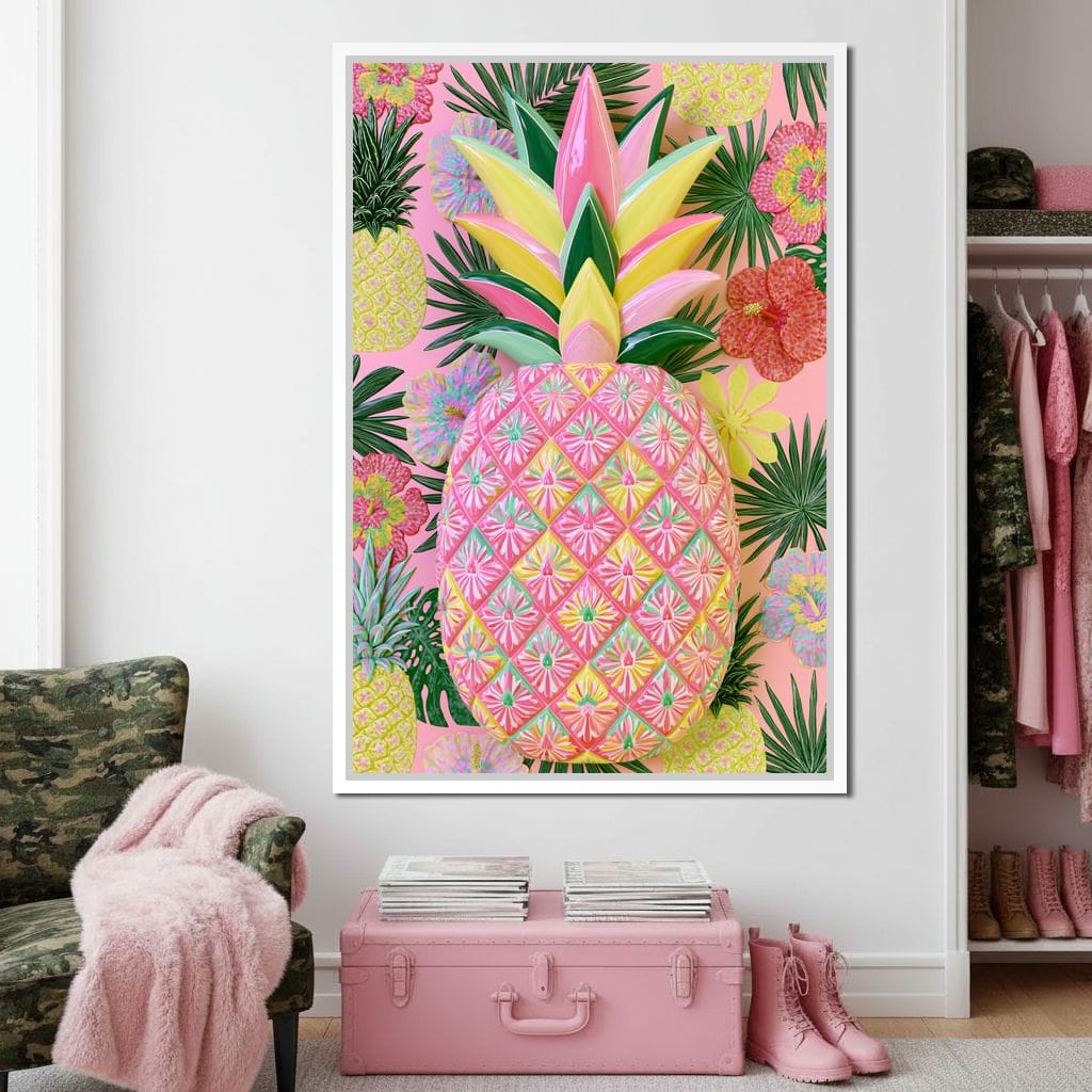 Tropical Solstice Island Pineapple Canvas Wall Art