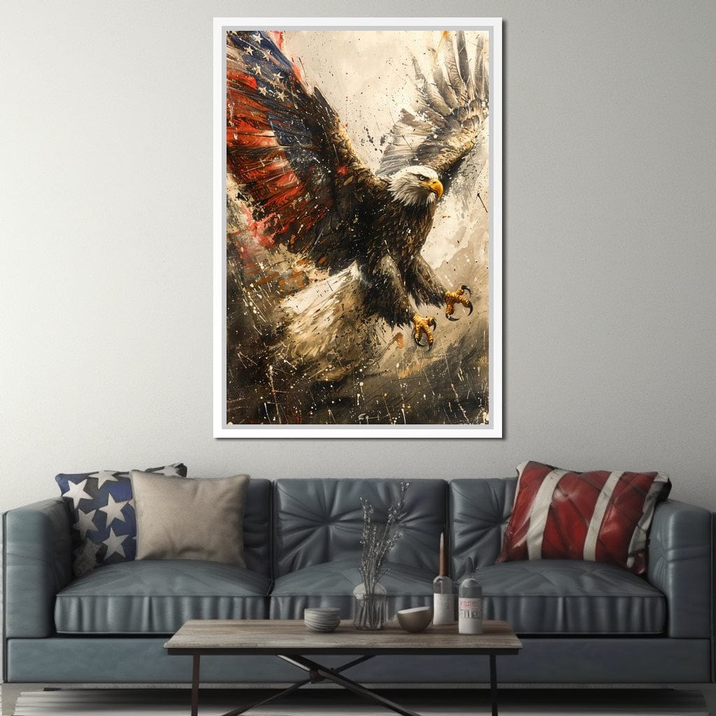 Patriot's Pride: The Eagle's Essence Canvas Wall Art