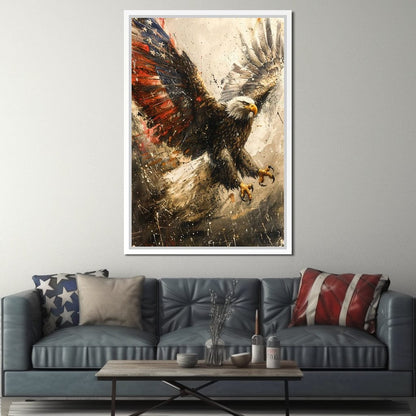 Patriot's Pride: The Eagle's Essence Canvas Wall Art