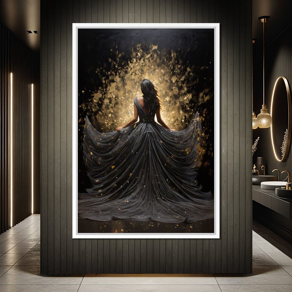 Ethereal Flight in Sparkling Gown Canvas Wall Art