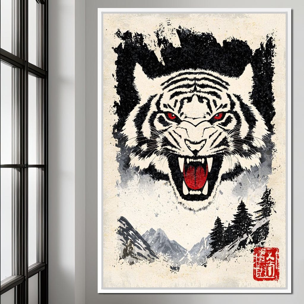 Fierce Jungle Monarch Tiger Roar Canvas Wall Art